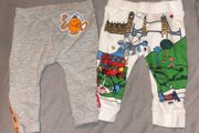 Two pairs Mr Men leggings 3-6