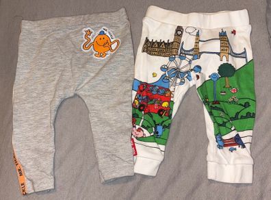 Two pairs Mr Men leggings 3-6