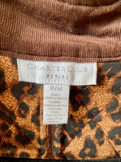 Women's Vintage Brown Corduroy Coat Hunting Style