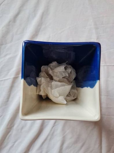 avoca blue large 30cm square vase Stratford blue brand new