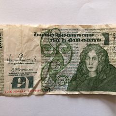 1989 Irish 1 Punt Pound Note Series B