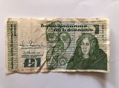 1989 Irish 1 Punt Pound Note Series B
