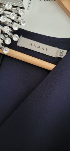 ANANY Navy Jewelled Cuff Dress Sz 2XL (Fit 16UK-18 UK) - Bnwot Rrp 89.99