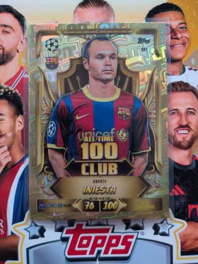 Andres Iniesta All-time 100 Club Topps Match Attax 20th Anniversary 2026/27