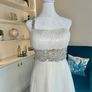 Beautiful One shoulder Ivory/Cream Debs Dress with Rhinestone embellishments design from Elliott Chambers Image 3