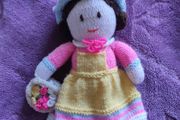 Hand-Knitted Doll with Basket Accessory