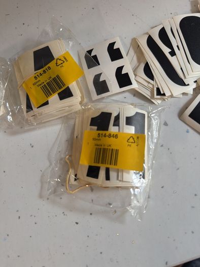Adhesive numbers/letters/symbols 50 mm 4 packs