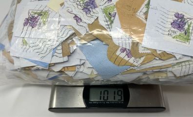 Ireland 1000 grams/ 1KG of flowers definitive (appears to be mainly 55c (Large-flowered butterwort) Stamps kiloware. Nicely clipped with little wastage