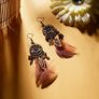 Boho Style Necklace on a Leather Chain - nice gift + matching earrings available Image 7