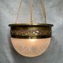FLASH SALE ! Was 395 Now 320 ! Art Nouveau Brass & Cut Glass Pendant Light Image 4