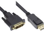 DisplayPor to DVI-D Dual Link cable, M/M, 1080p DP-DVI Male 1.8m Brand New