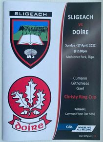 2022 Sligo v Derry - GAA Christy Ring Cup Programme