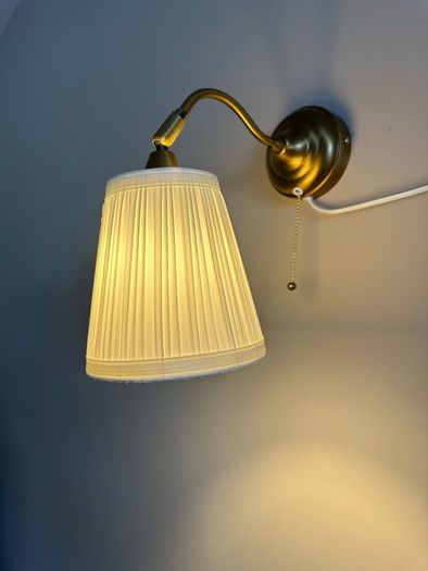 Ikea ARSTID Wall lamp, brass/white