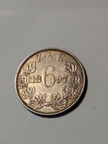 SA Silver Sixpence 1897