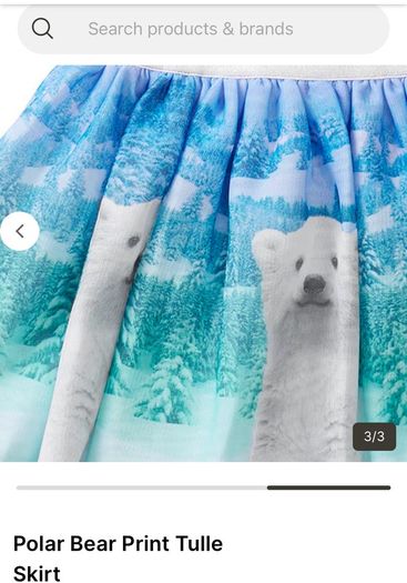 Baby girls Polar bear tulle skirt age 1 EUC
