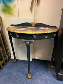 Renewed console table half moon