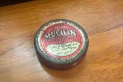 Vintage mucilin England fly fishing line wax tin