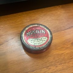 Vintage mucilin England fly fishing line wax tin