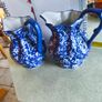 Set of 2 Victoria Ware Ironstone Pitcher, Calico Blue & White Floral flower transfer ware. each 80.00 Euro each or the set of 2 for  150.00 euro Made in England, in very good condition . Image 2