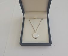 Brand New Hallmarked Silver 13mm Disc Pendant And Chain