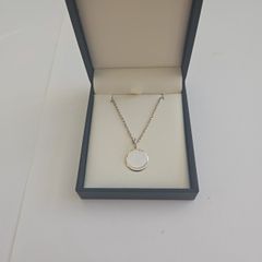 Brand New Hallmarked Silver 13mm Disc Pendant And Chain