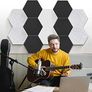 12 Packs Self-Adhesive Acoustic Absorption Panels, High Density 12" X 10" X 0.4" Soundproof Acoustic Panel, Hexagon Sound Absorbing Panels for Recording Studio & Home & Offices (FREE SHIPPING) Image 3