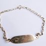 Vintage Solid 9K Gold Tennis Id Nameplate Link   Bracelet length 7,5" - 2,2g Image 6