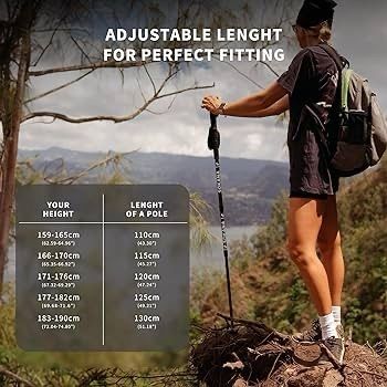 NEW SALE | Walking Poles 2 Pack Folding Walking Sticks for Men and Women | Lightweight Trekking Poles with Quick Lock System for Hiking Climbing Camping