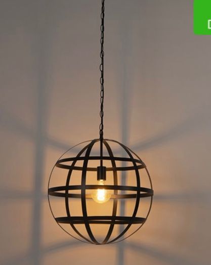 Black Industrial style Pendant light x2