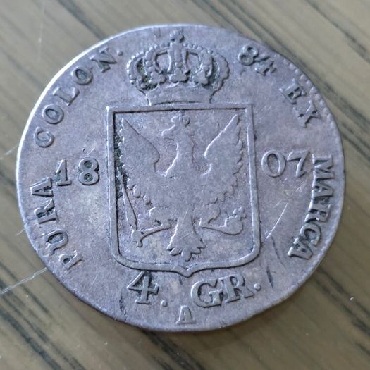PRUSSIA 1/6 Thaler  4 Groschen 1807