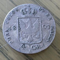 PRUSSIA 1/6 Thaler  4 Groschen 1807