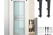 7.2FT Steel  Black Sliding Door Hardware Kit Set