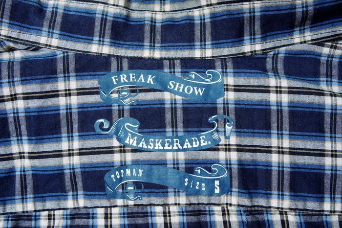 Topman Freak Show Maskerade Navy, Grey, Blue, Black, White and Yellow Check/Cowboy Shirt - Size S