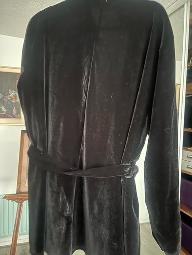 Ladies Size 22 soft Black Velvet Jacket with tie belt