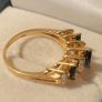Sold 14k Solid Yellow Gold Sapphire Diamond Ring Size 6.5 Image 2