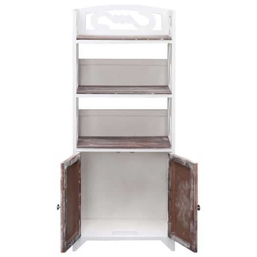Bathroom Cabinet White and Brown 46x24x116 cm Paulownia Wood