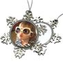 Personalised Snowflake Christmas Ornament - Pewter with your photos Image 2