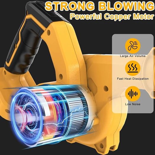 Cordless Air Leaf Blower for Dewalt 18V Battery, Electric Jobsite Air Blower Powerful for Garden Lawn Care Leaf Snow Blowing,Car Computer Dust Cleaner (Tool Only,no Battery)
