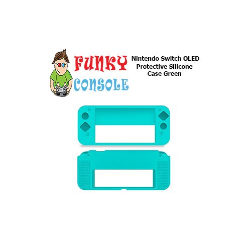Nintendo Switch OLED Protective Silicone Rubber Gel Console Soft Case Cover Green
