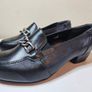 Ladies Da Bella Heeled Court Shoes Keira leather black chain detail RRP 100 euro NEW & BOXED SIZE 5 UK fitting E extra wide Image 2