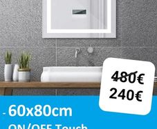 LED Bathroom Mirror 60x80cm Speakers Defogger Time Temperature Makeup Dual LED