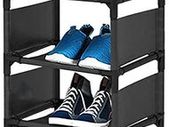 10 Tiers Small Shoe Rack, 10 Pairs Space Saving Shoe Shelf Organizer, Tall Narrow Shoe Rack for Entryway, Closet, Living Room, Hallway