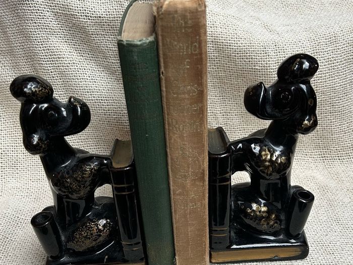 MCM Ceramic  pair of poodle bookends