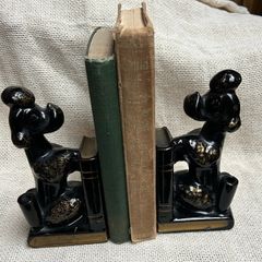 MCM Ceramic  pair of poodle bookends