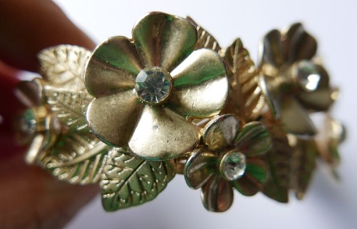 Unique Vintage Floral Cuff Bracelet
