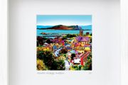 Howth Village and Ireland's Eye, 8.5 framed print, by artist Helen Mathews