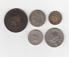 South America, 5 x  coins (No: 381)