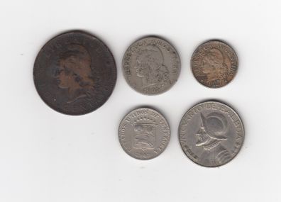 South America, 5 x  coins (No: 381)
