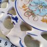 Vintage  19 cm. dimeter flowery  hinging wall plat made in Portugal. Image 4