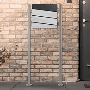 Standing Letter Box with Newspaper Compartment